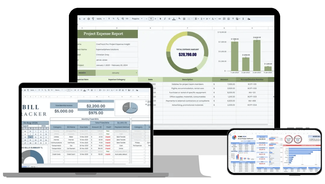 100 Premium Planners, Trackers, and Templates
